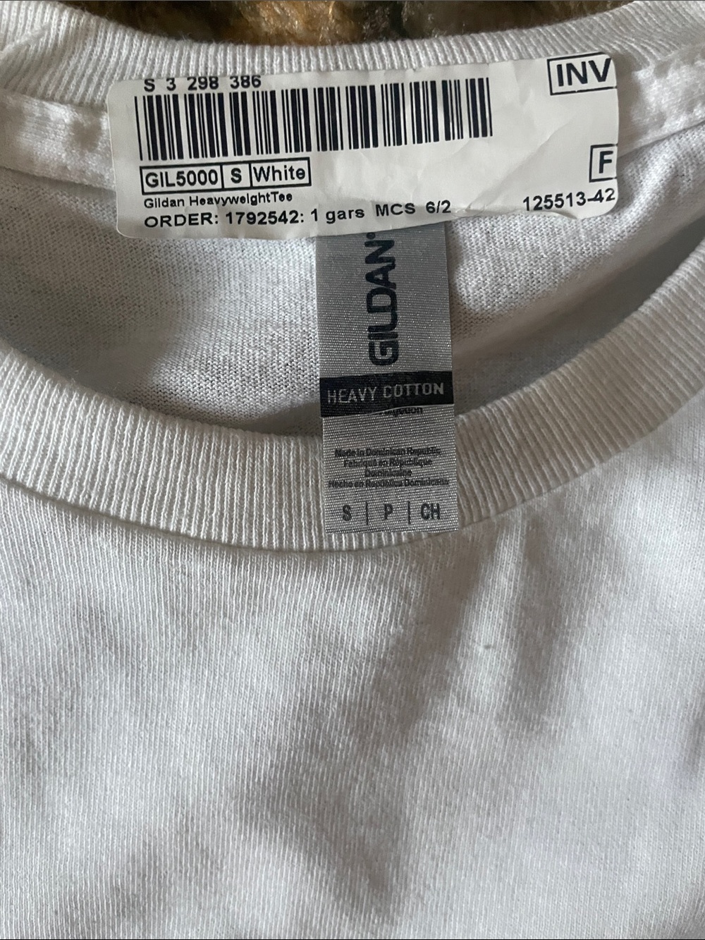 Gildan White Short Sleeve Tee with Multicolor Hand Graphic - Picture 2 of 3